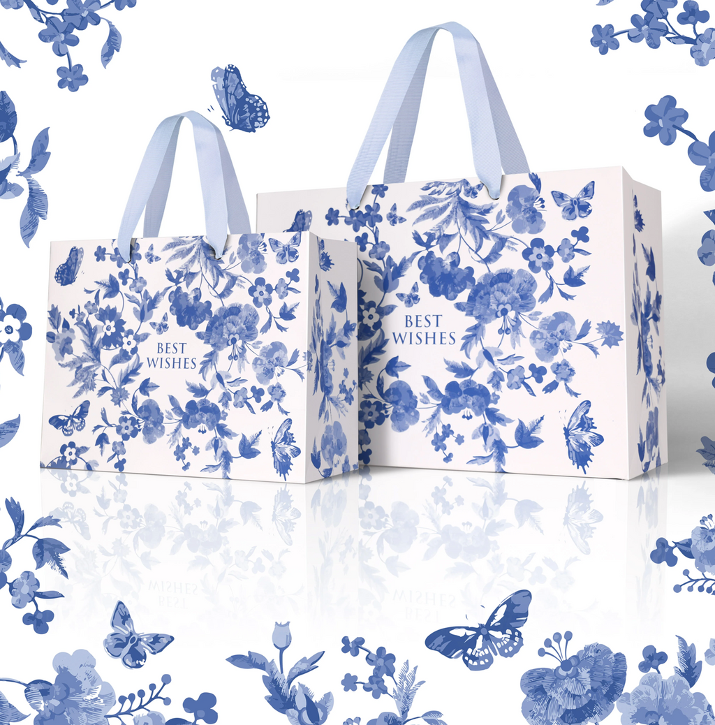 Blue and flower style Chinese ancient style handbag