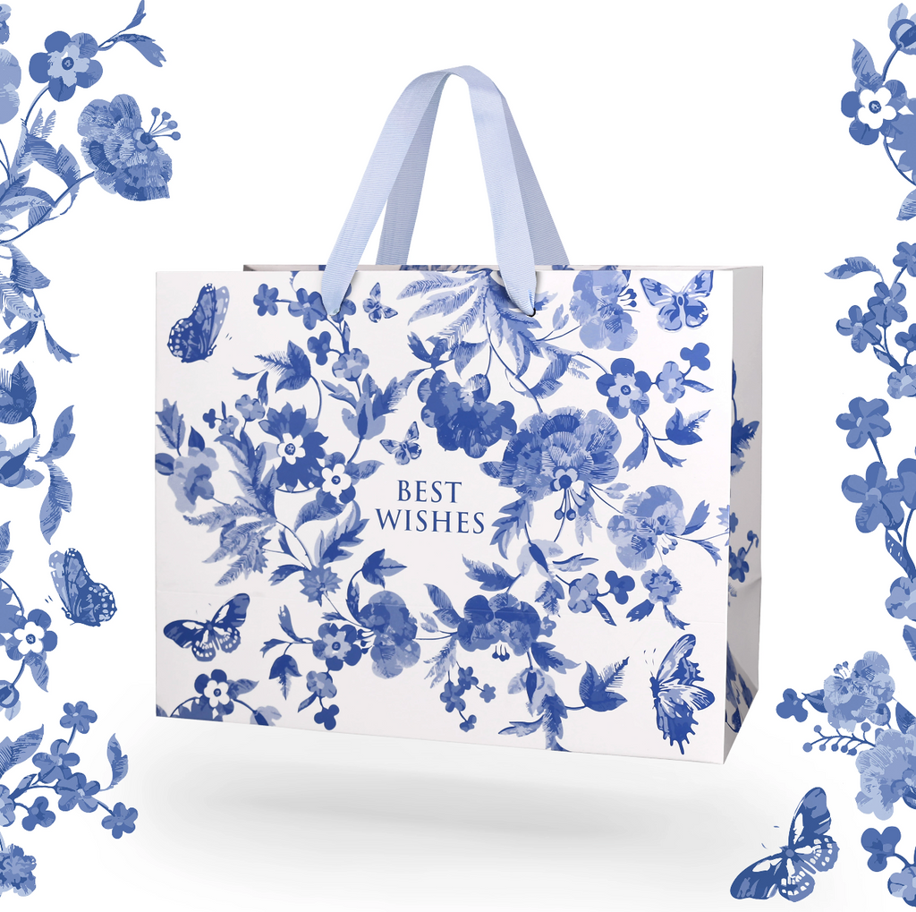 Blue and flower style Chinese ancient style handbag