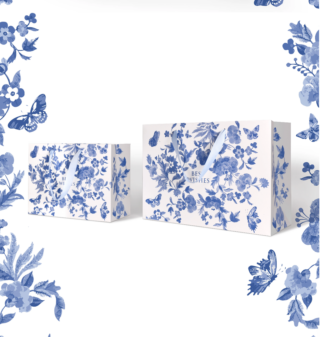 Blue and flower style Chinese ancient style handbag