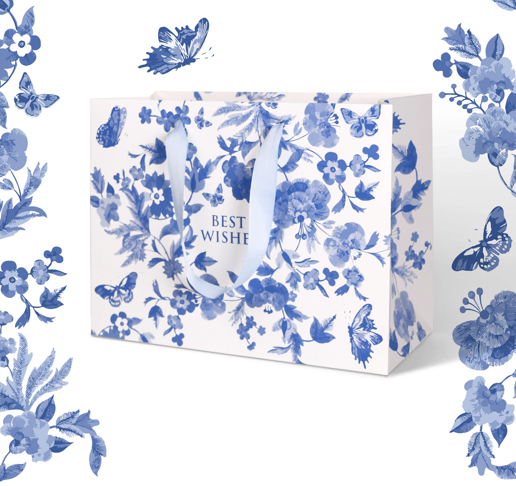 Blue and flower style Chinese ancient style handbag